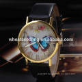 2014 Excellent Womens Leather Band Fashion Butterfly Style Analog Quartz Wrist Watch